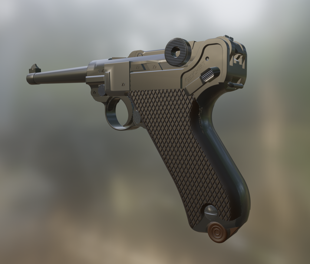 Luger P08 High Poly 