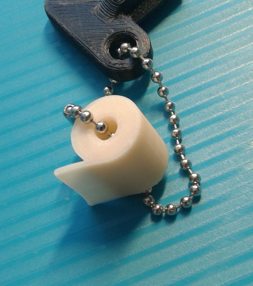 Toilet paper roll keyring- Loo roll - Rouleau PQ porte clé