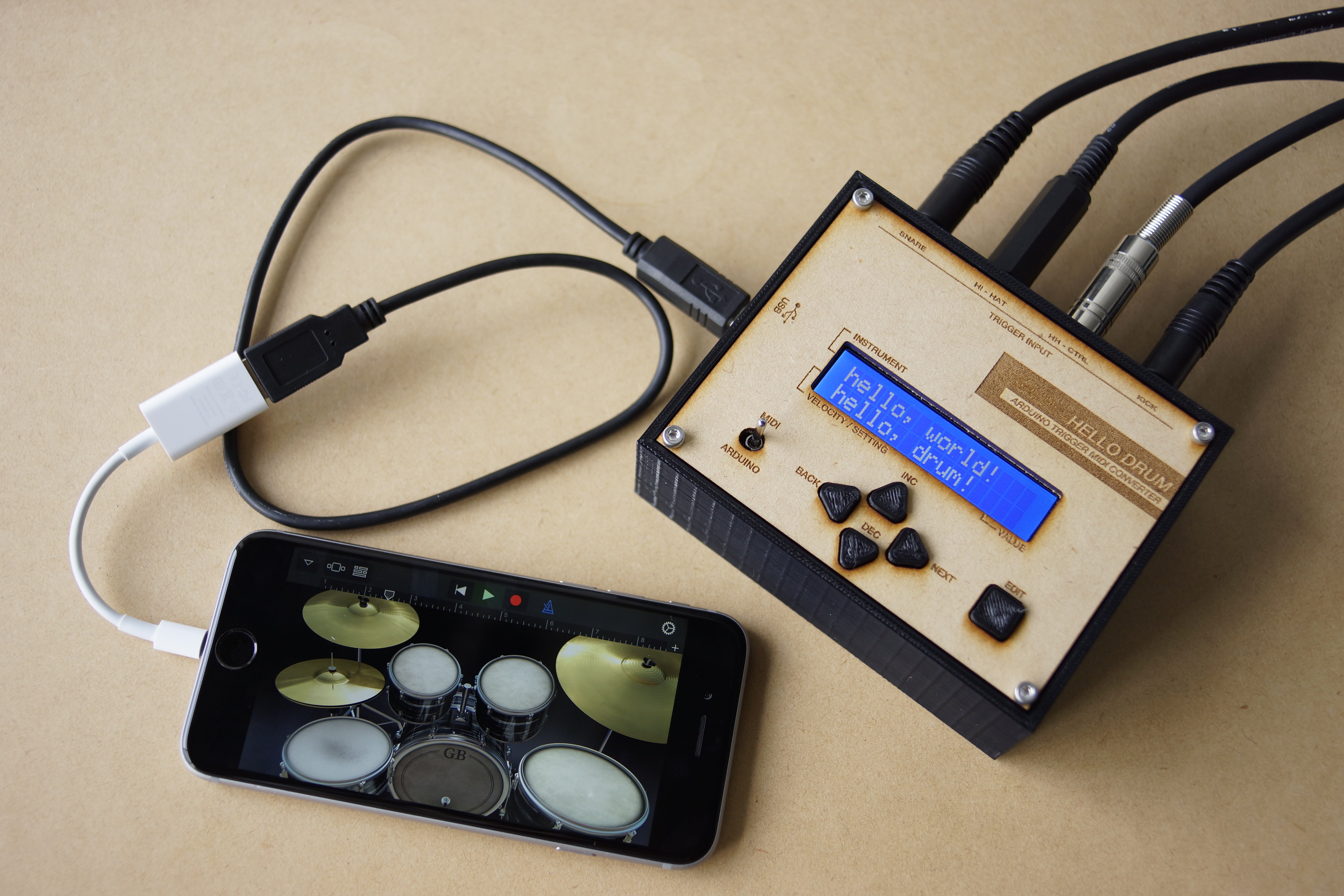 Arduino UNO Trigger to MIDI Converter