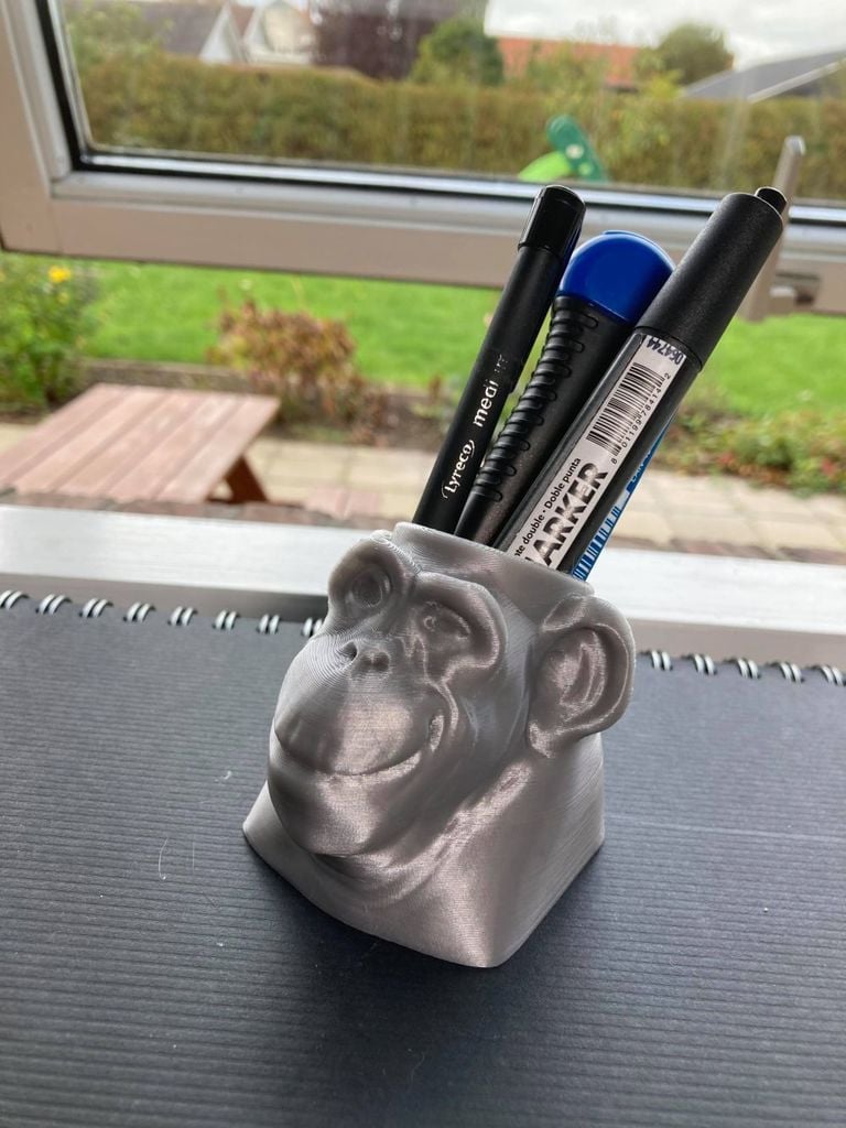 Chimp pencil holder