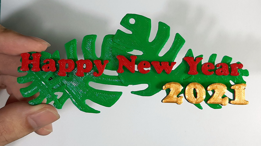 Happy New Year 2021 3D Card Ornament
