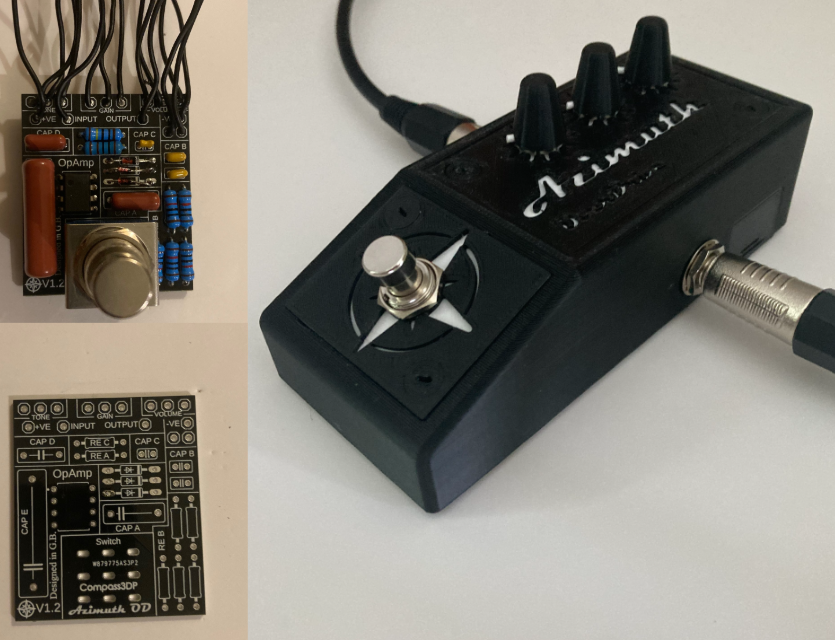 Azimuth OD - Overdrive Guitar Pedal enclosure + DIY PCB Kit