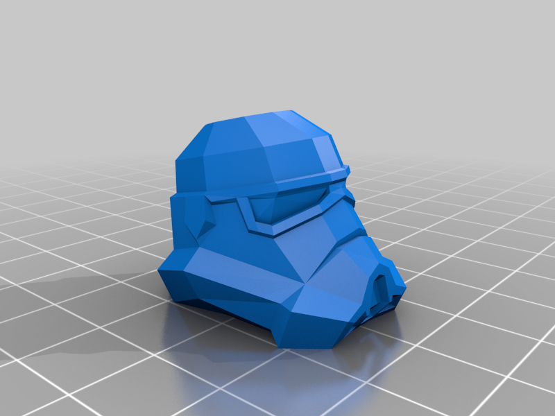 Low-Poly Stormtrooper Action Figure Head