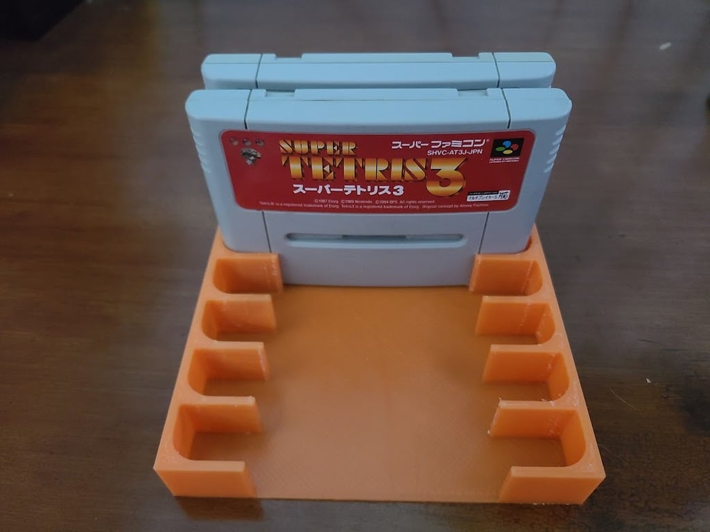 Super Famicom/PAL SNES Cartridge Stands for DVD Shelves (Thicker Bottom)