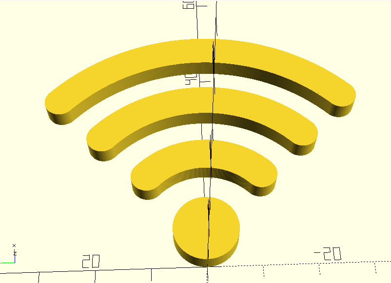 Curved 3 bar and dot  WiFi Logo