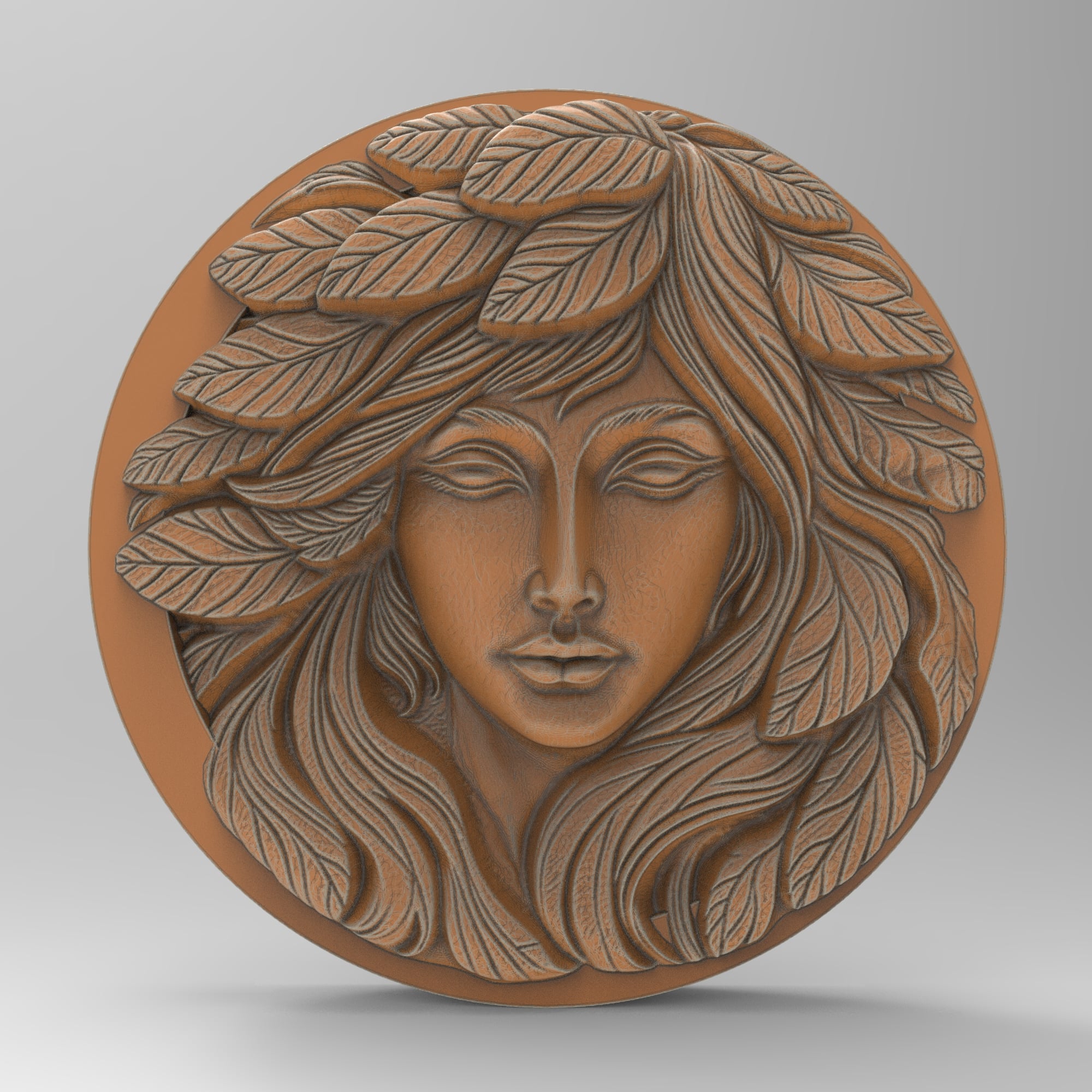 Printable Forest Lady Green Leaf Woman Pagan Garden Plaque