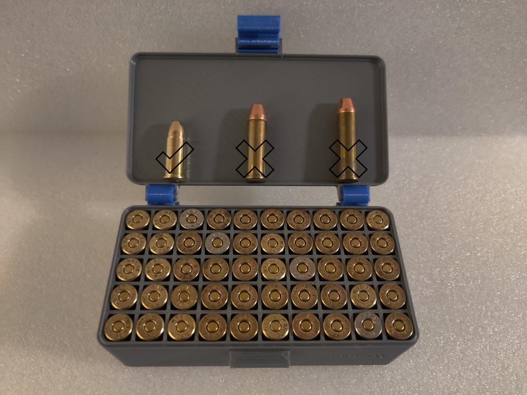 .38 Smith & Wesson Head Up, Snug Snap Latch Modular Ammo Box