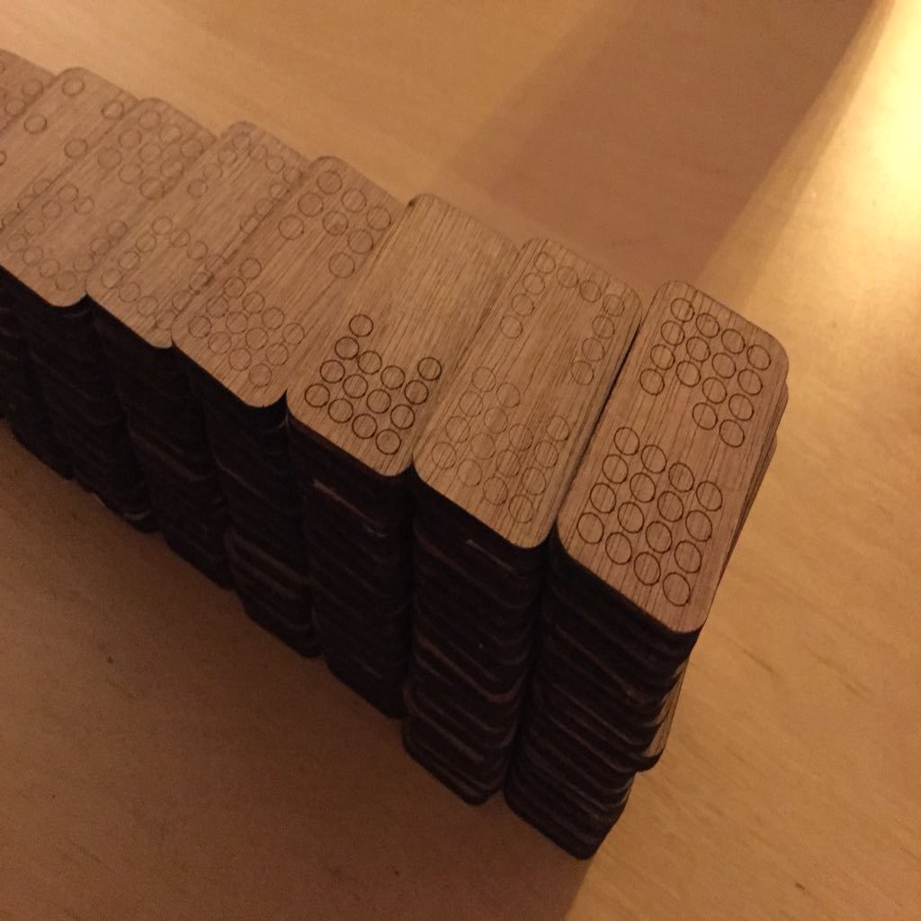 Dominoes Double 16 for laser cutting