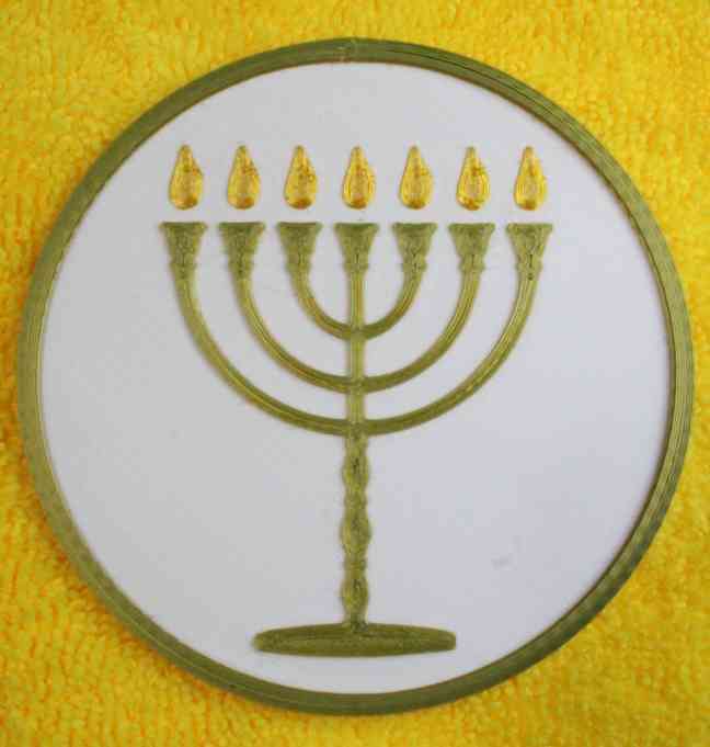 Drink Coaster for Hanukkah featuring a Menorah