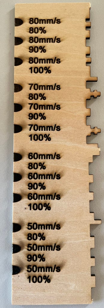 Laser Engrave Depth reference board (created to engrave Braille)