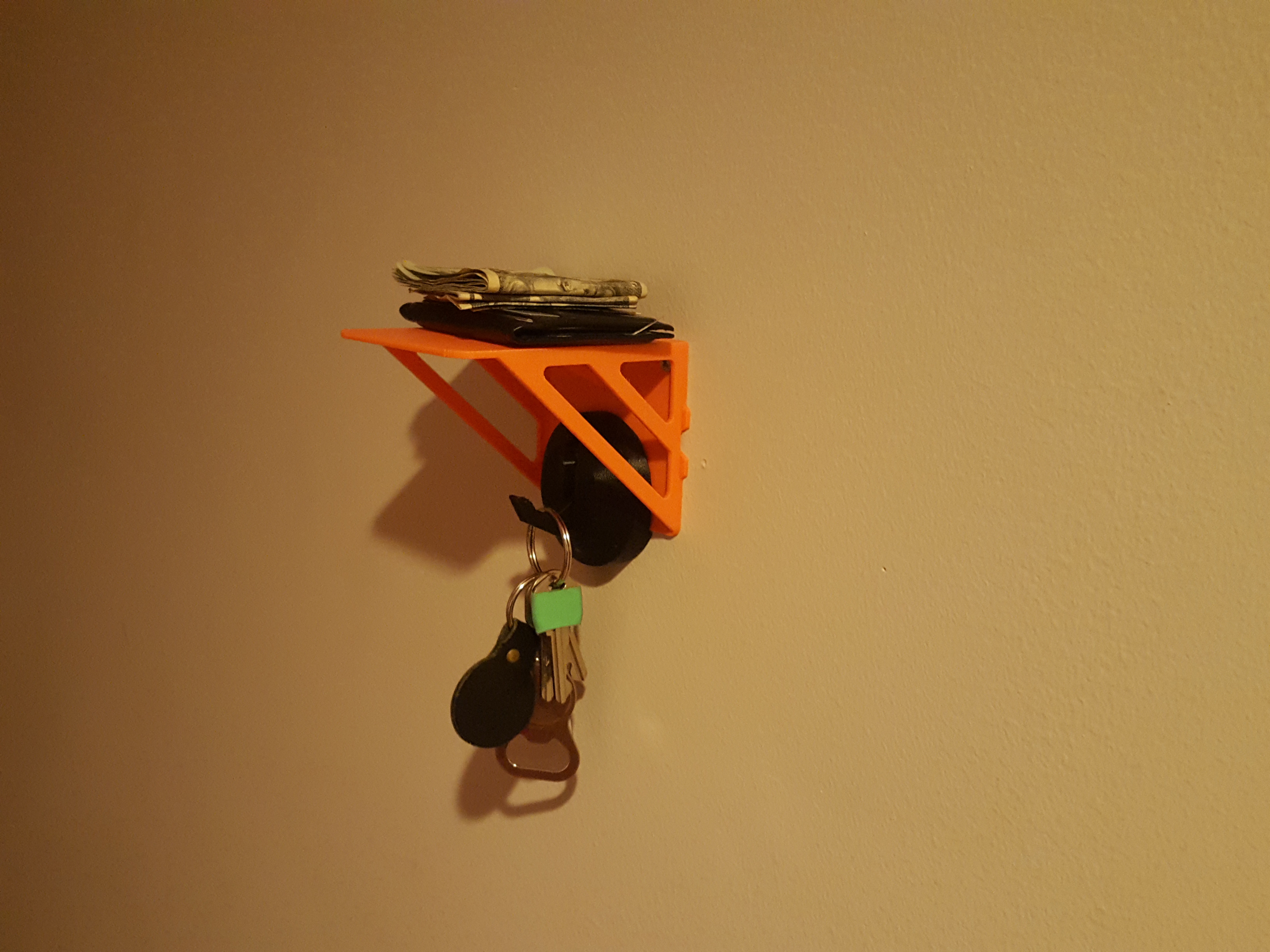 Key hook and wallet shelf