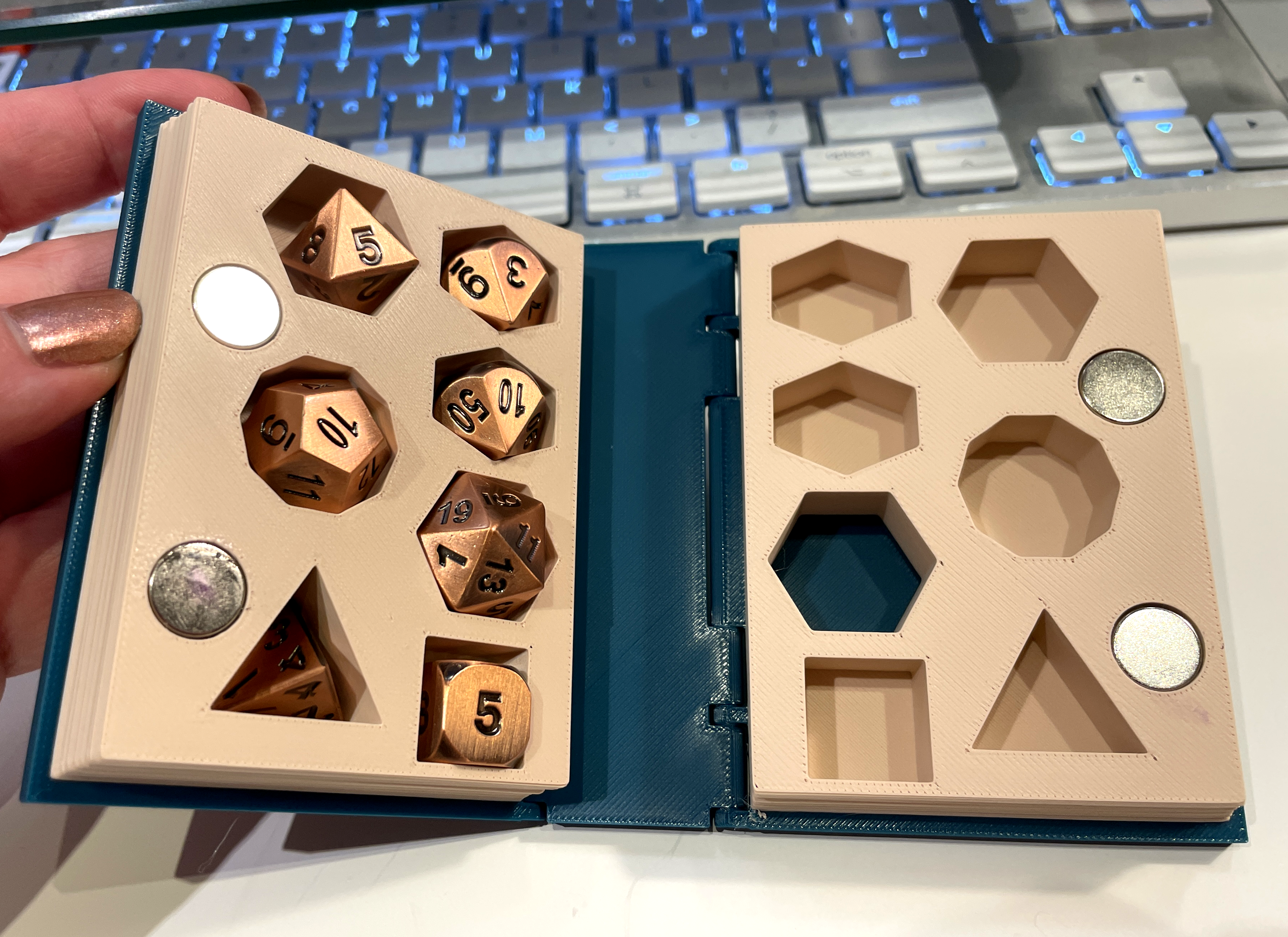 Dice Book (print in place, magnets or latches)
