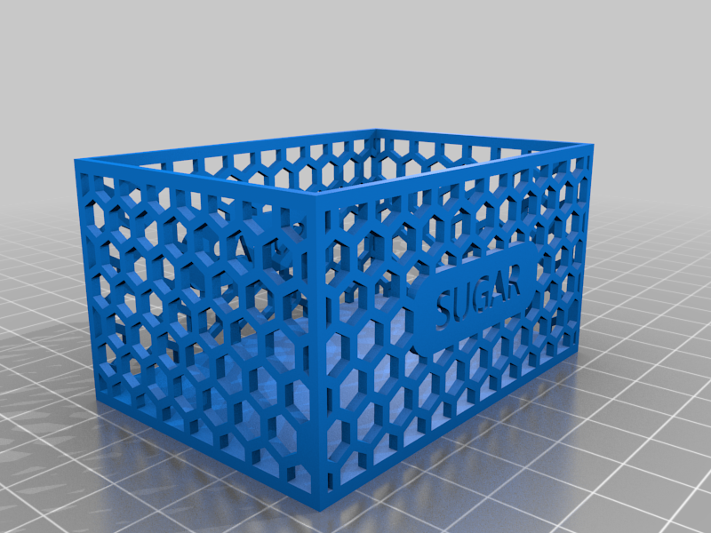 Sugar Packet Box - hexagonal mesh