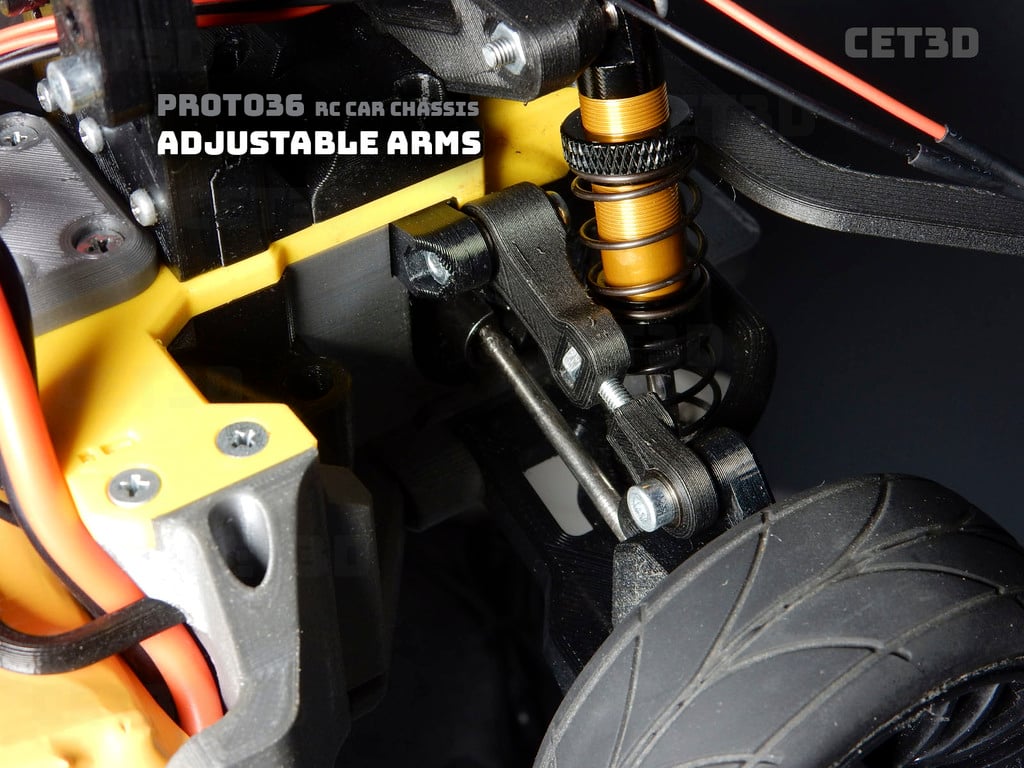 ADJUSTABLE ARMS for PROTO36 RC Car Chassis
