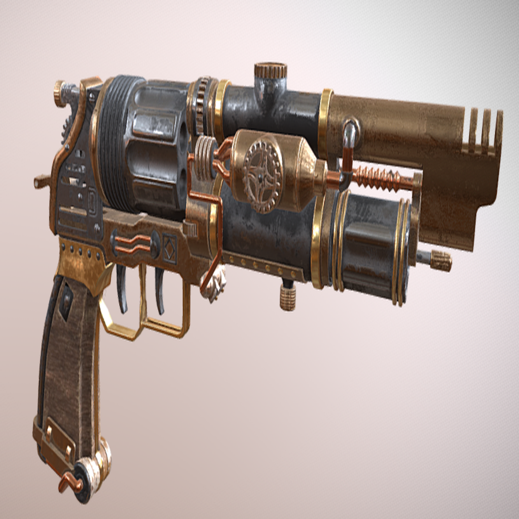 Steampunk Revolver Gun V2