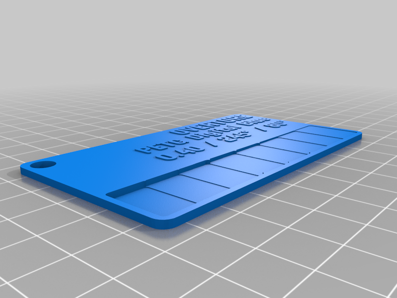 Filament Sample Card - OVERTURE PETG Digital Blue