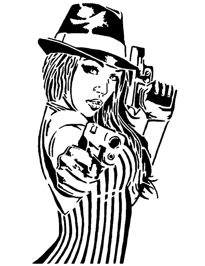 Gangster girl stencil