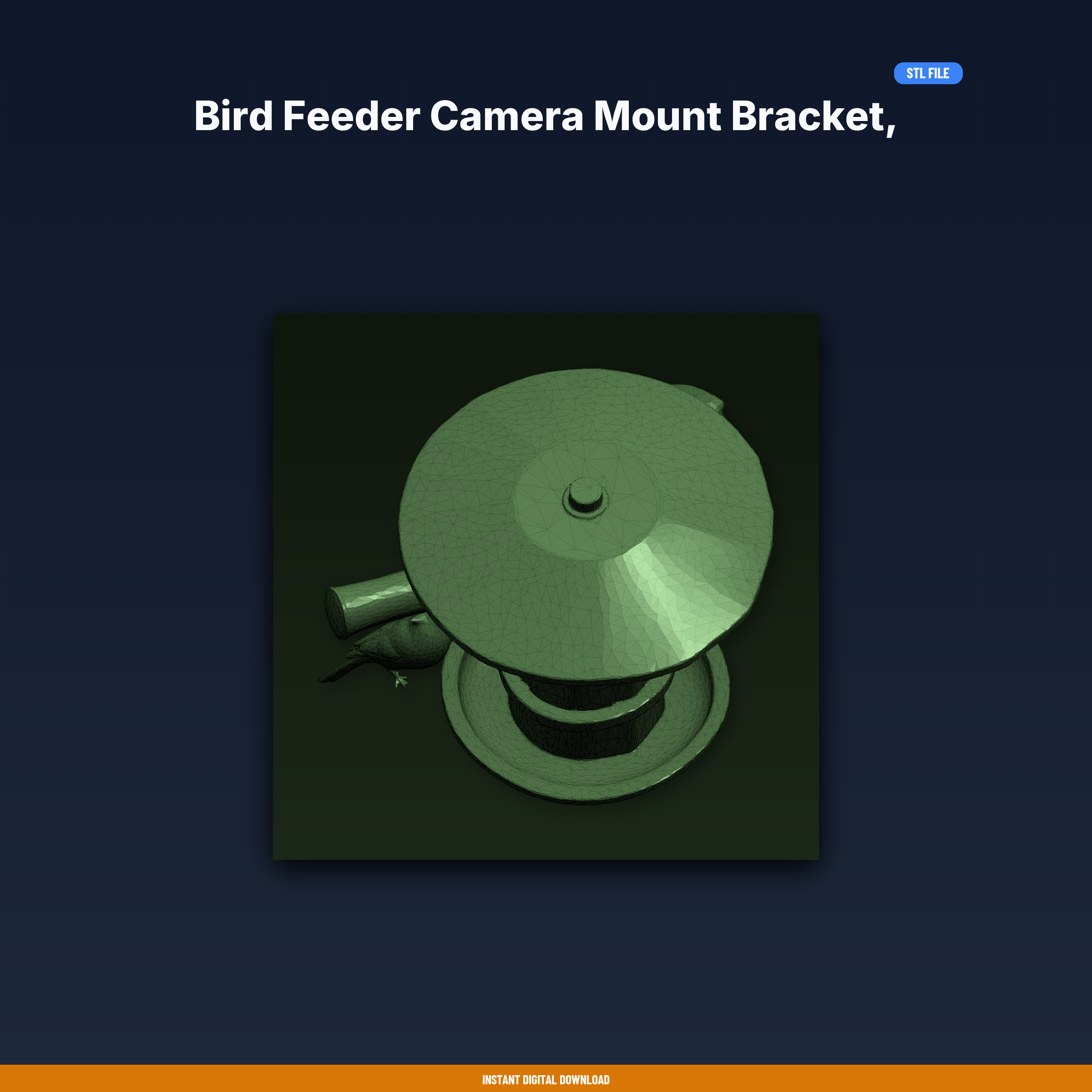 Bird Feeder Camera Mount Bracket, Positions Camera For Bird Photos, Wildlife - STL File for 3D Printing