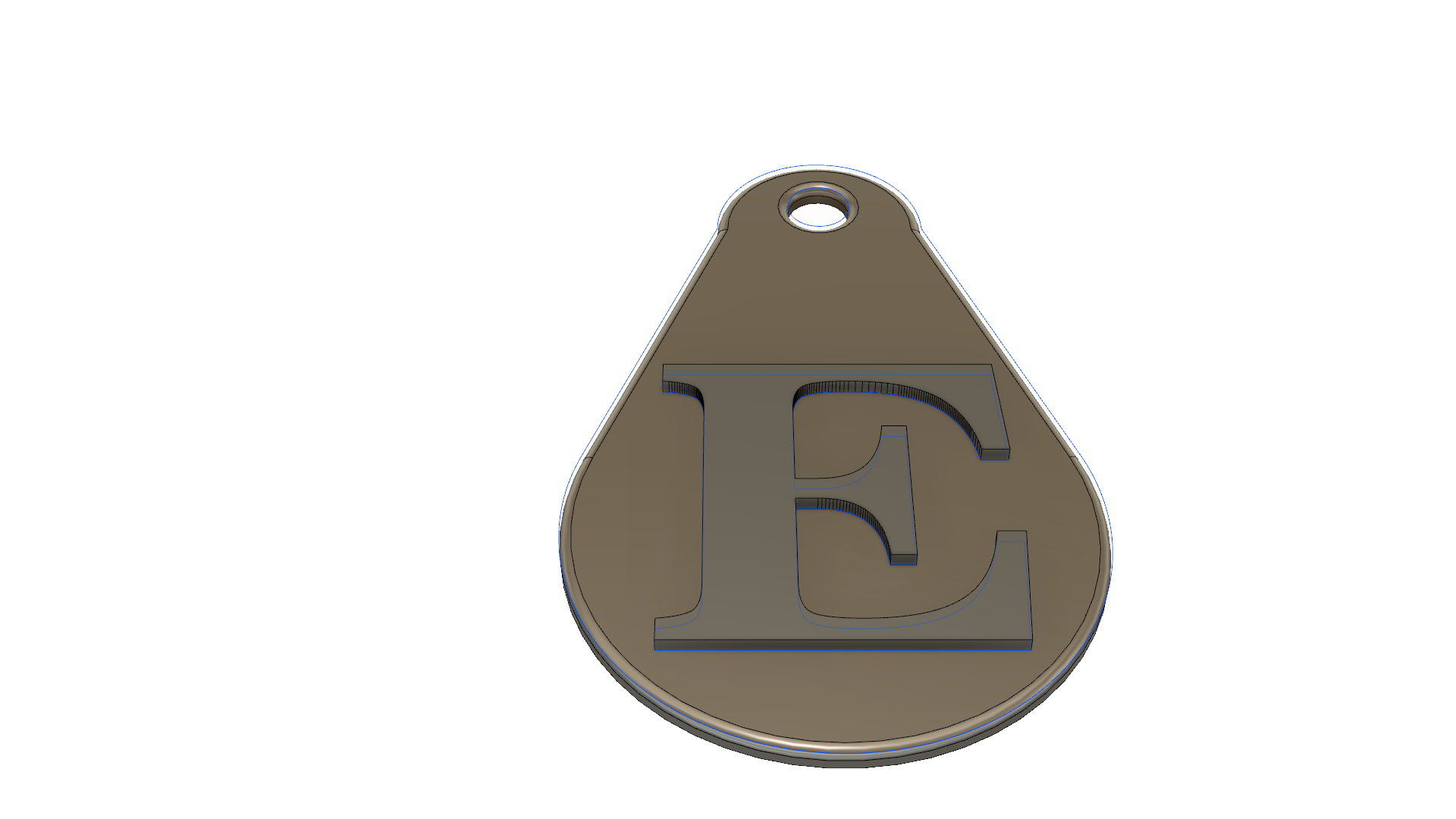 Letter E Key Fob