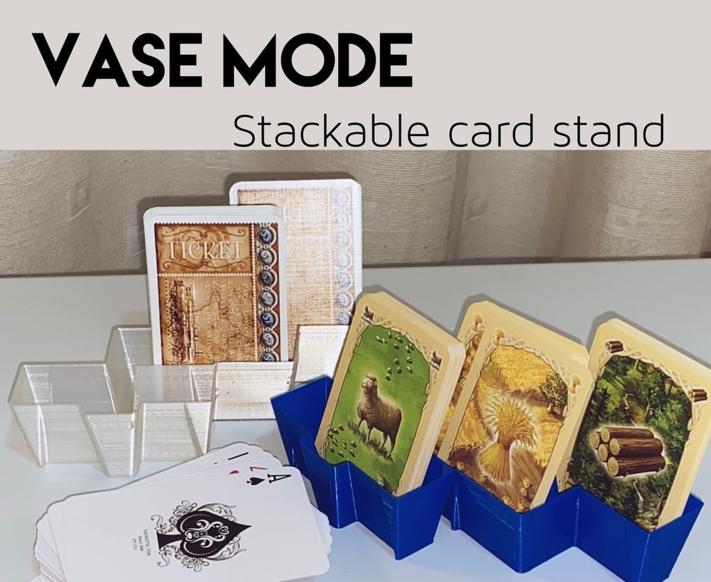 Card Stand - Triple Deck Display - Vase Mode for fast printing 