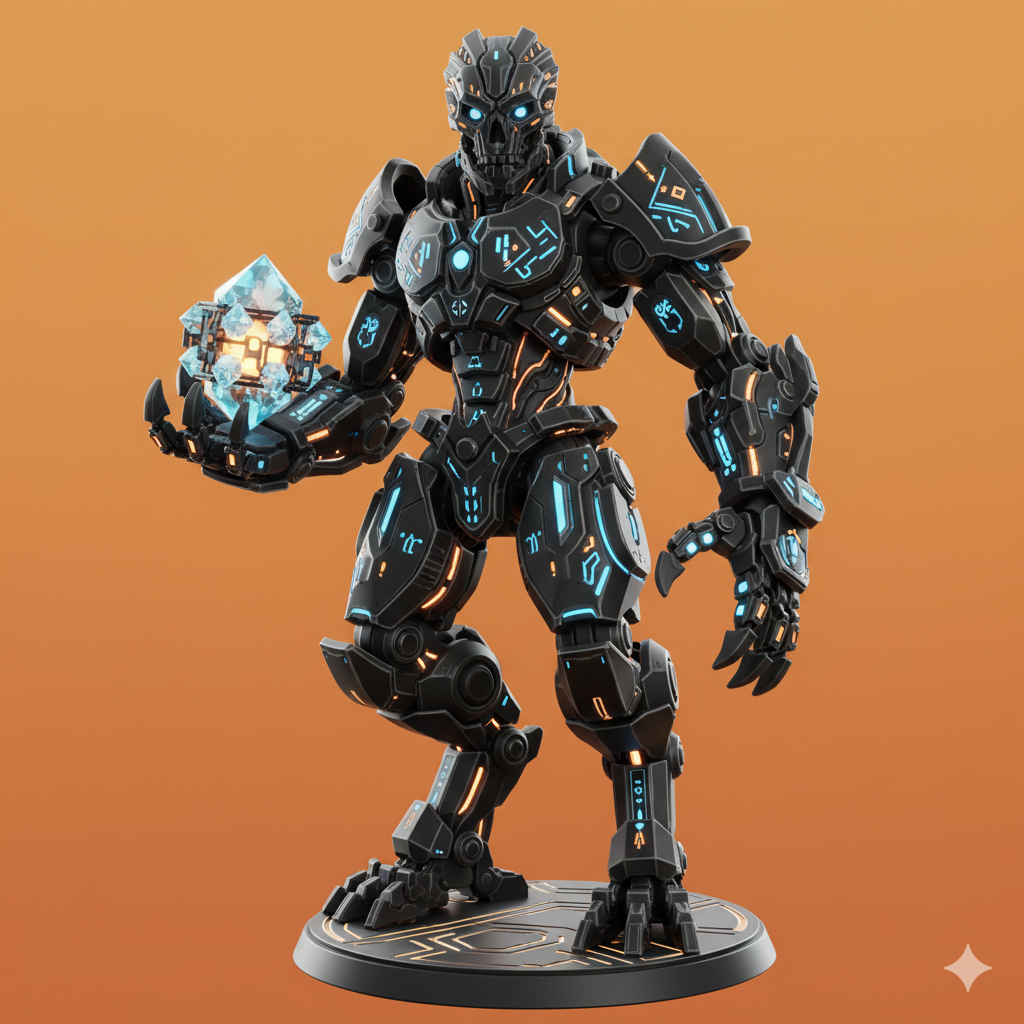 Grimdark Sci-Fi Power Armored Warrior Miniature