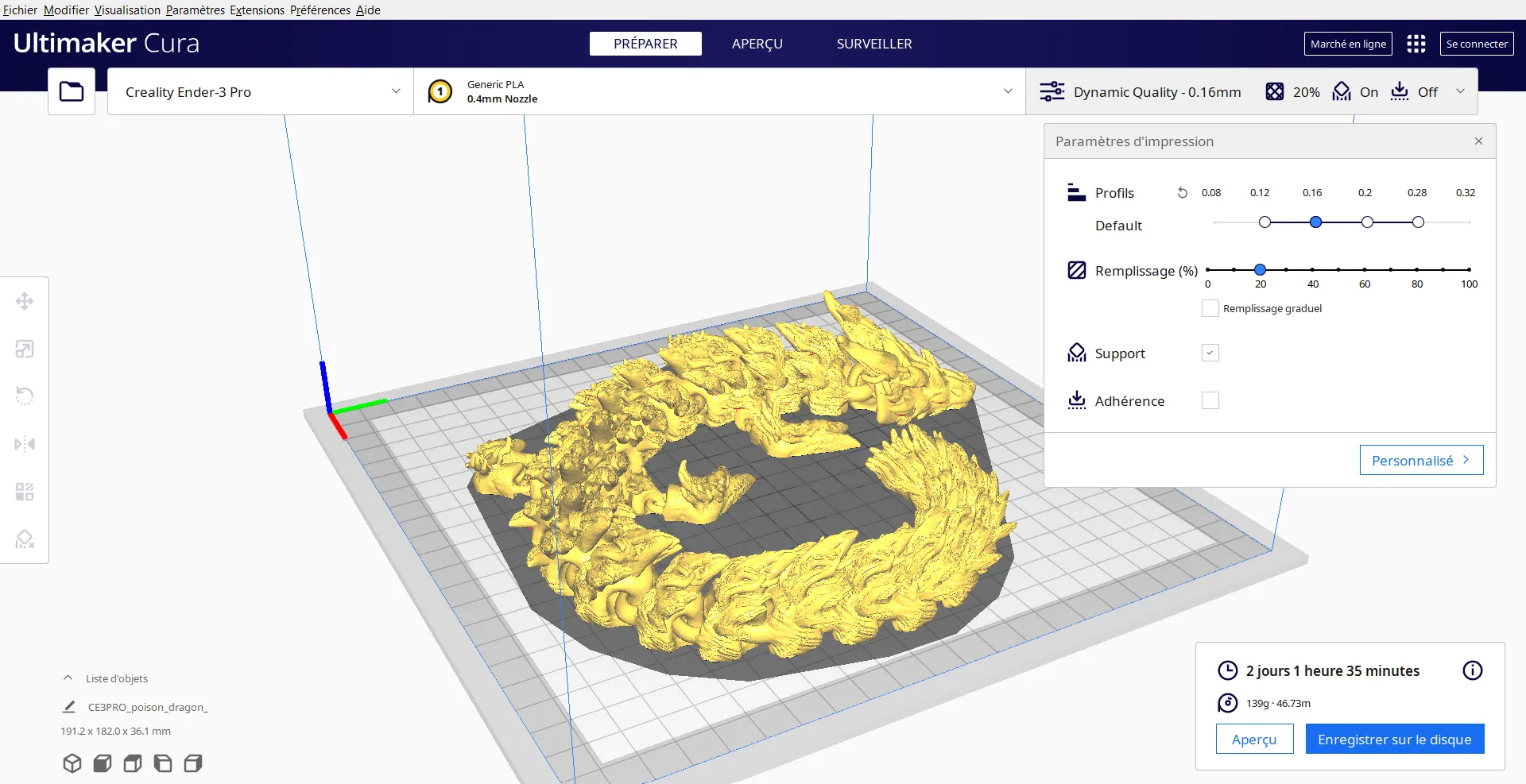 articuled dragon 3D model