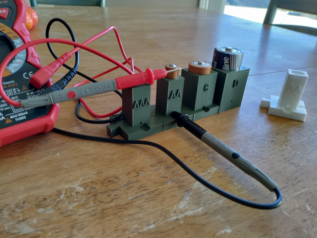 Battery Holders for testing batteries with multimeter