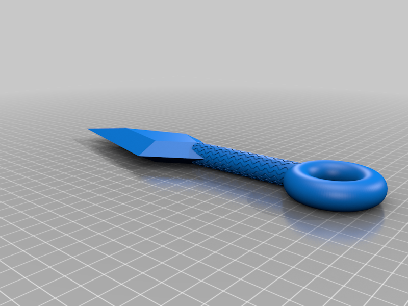 Kunai knife with patterns on handle
