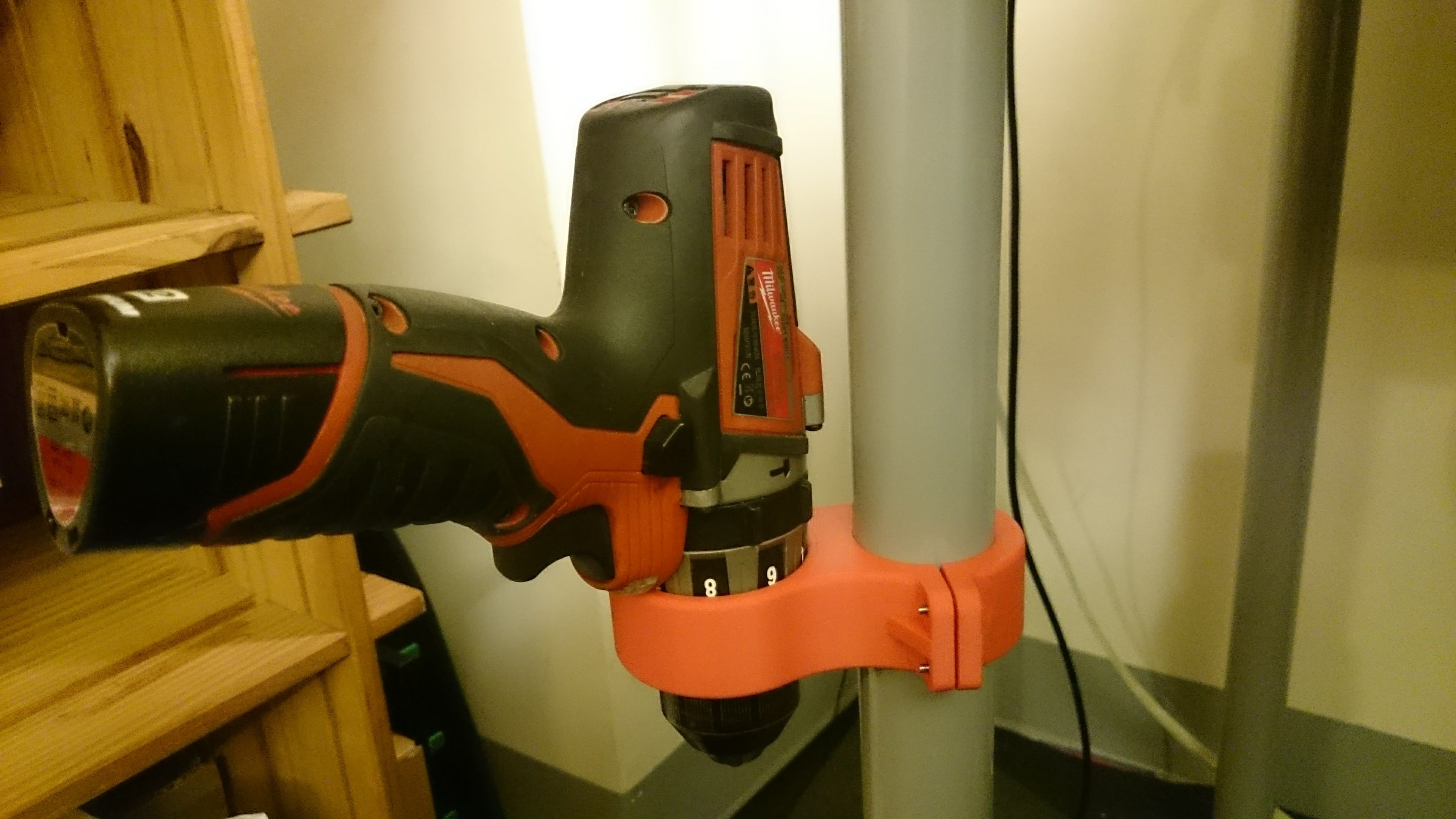 hand drill holder for IKEA table