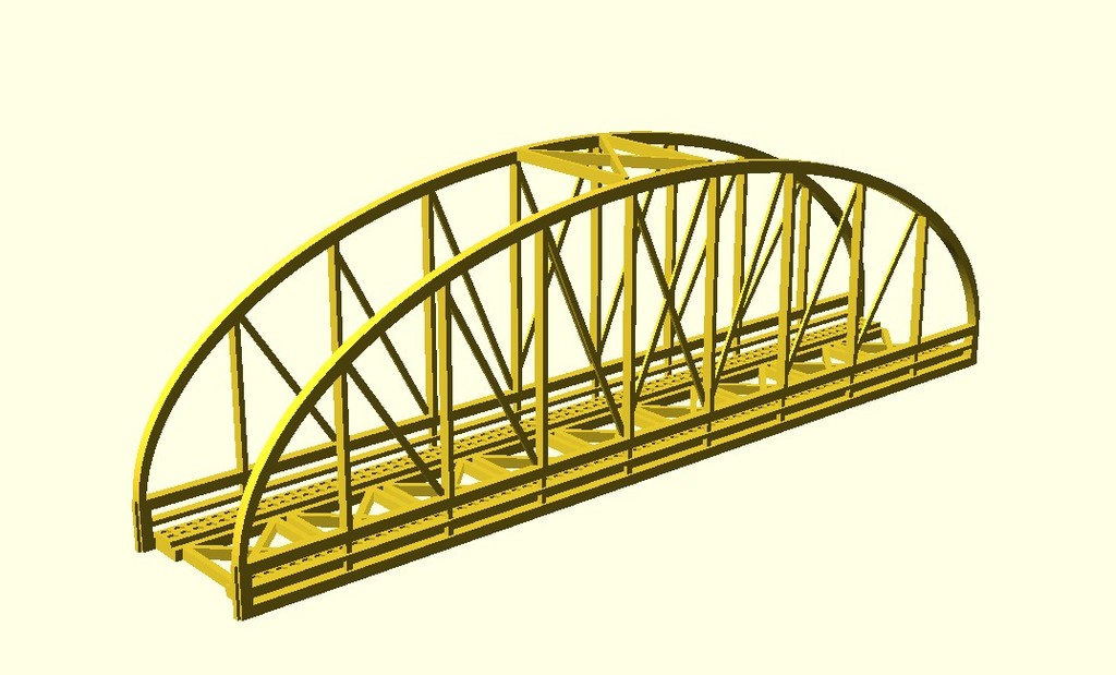 HO model train steel bridge (V4)