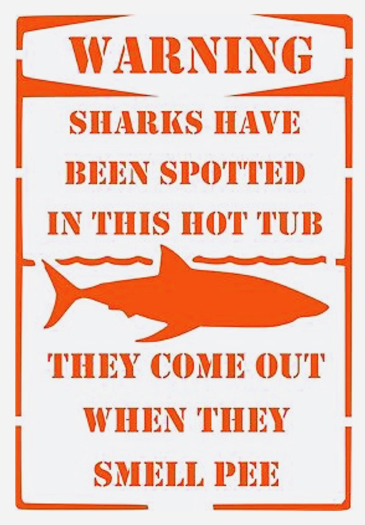 Shark sign stencil