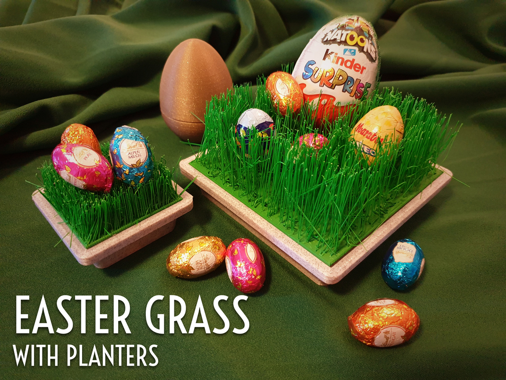 Printable Easter Grass with Planters