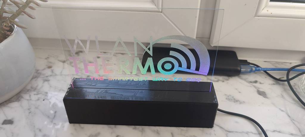 LED stand for LASER engraved glass sheets