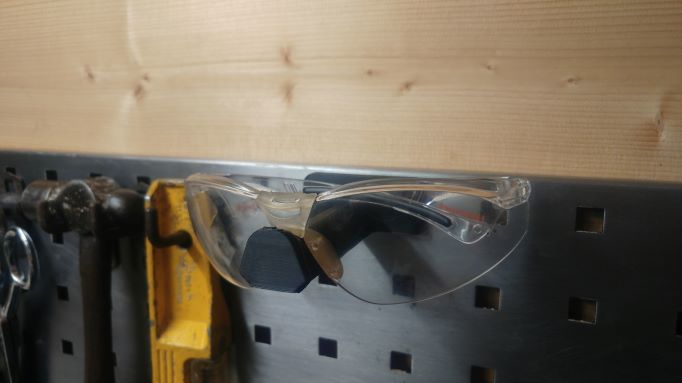 square peg board safety goggles holder 