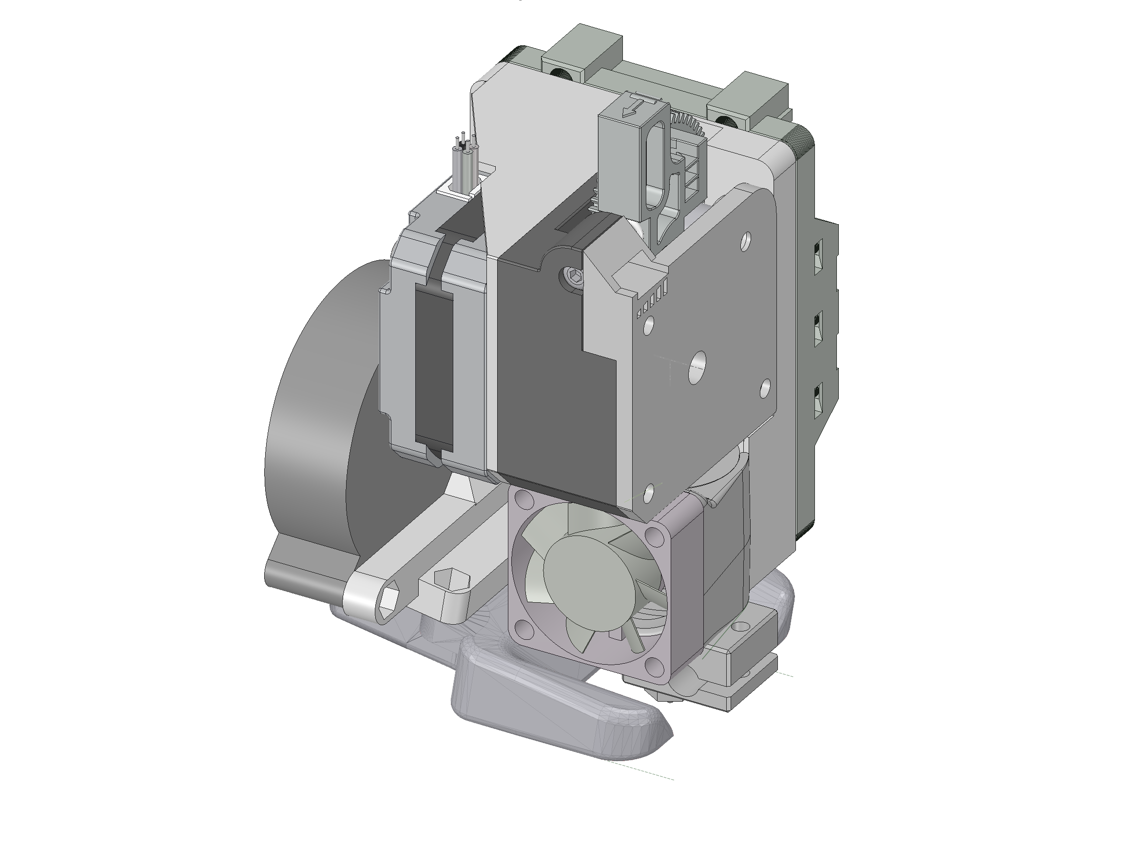 Hypercube E3D Titan Direct Drive Mount and Fan Duct