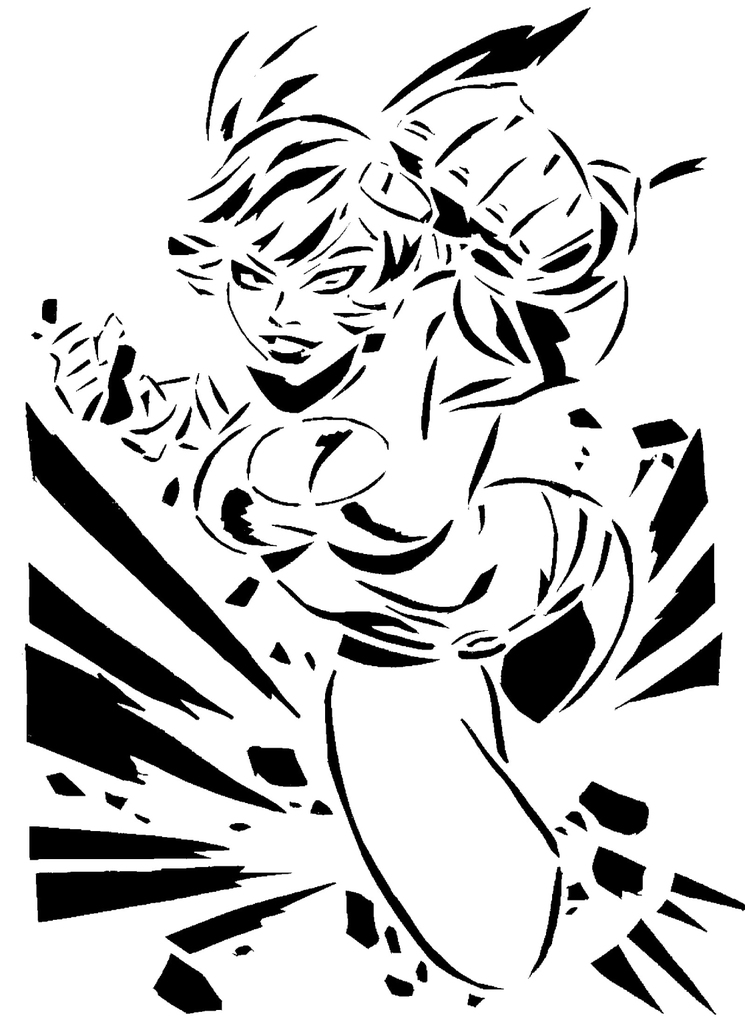 Power Girl stencil 2