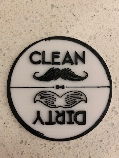 Dishwasher Clean Sign with Mustaches