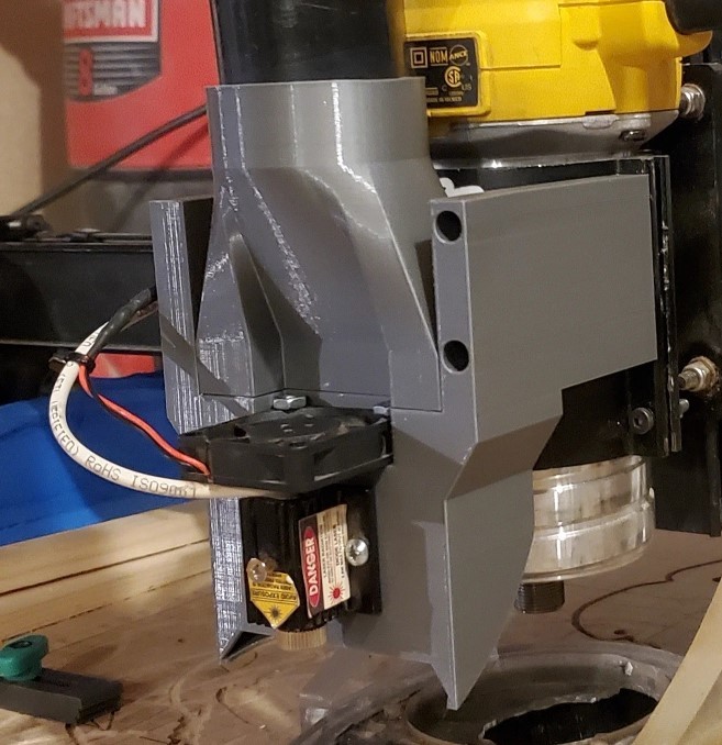 Jtech Laser mount for X Carve & Vac Attachment
