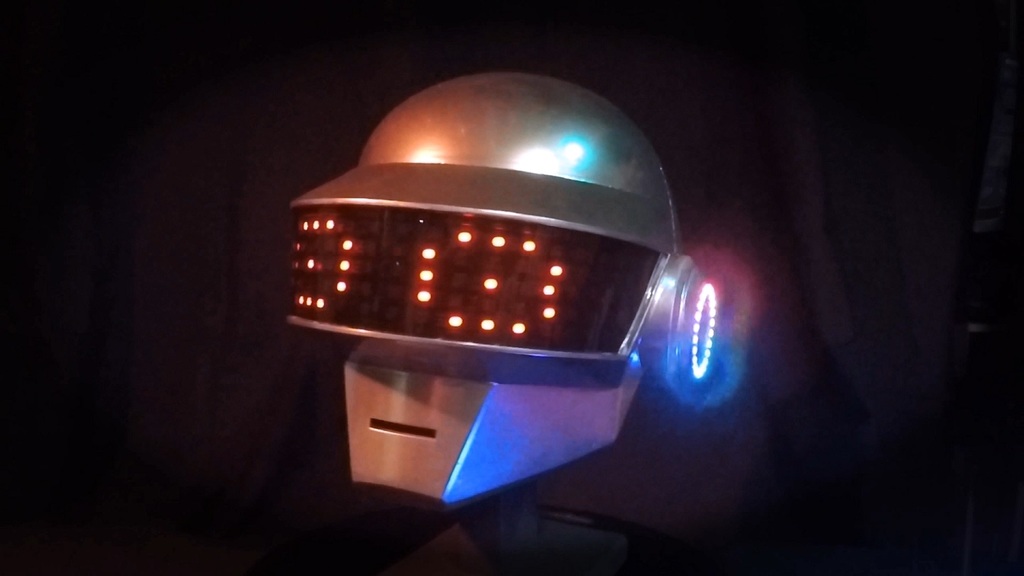 JordyM's Daft Punk Helmet in 4 pieces with spots for LED rings