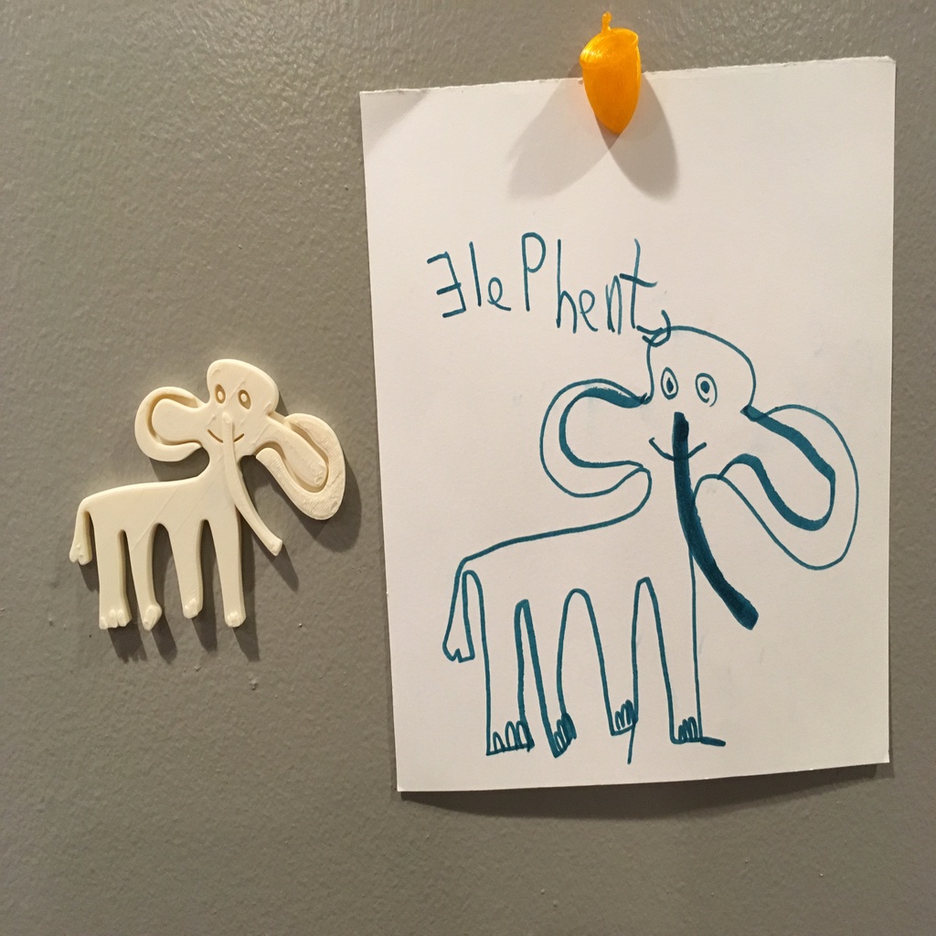 Elephant Refrigerator Magnet : Embedded magnet