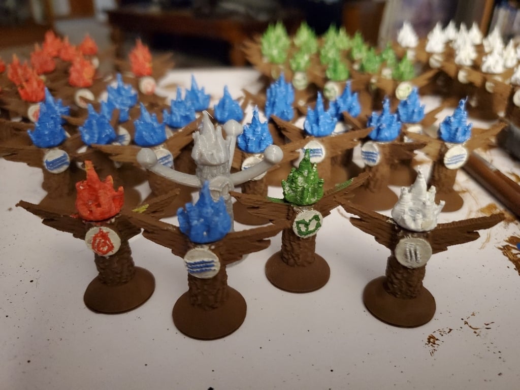 Shaman Totems - air/earth/fire/water for 28mm RPGs
