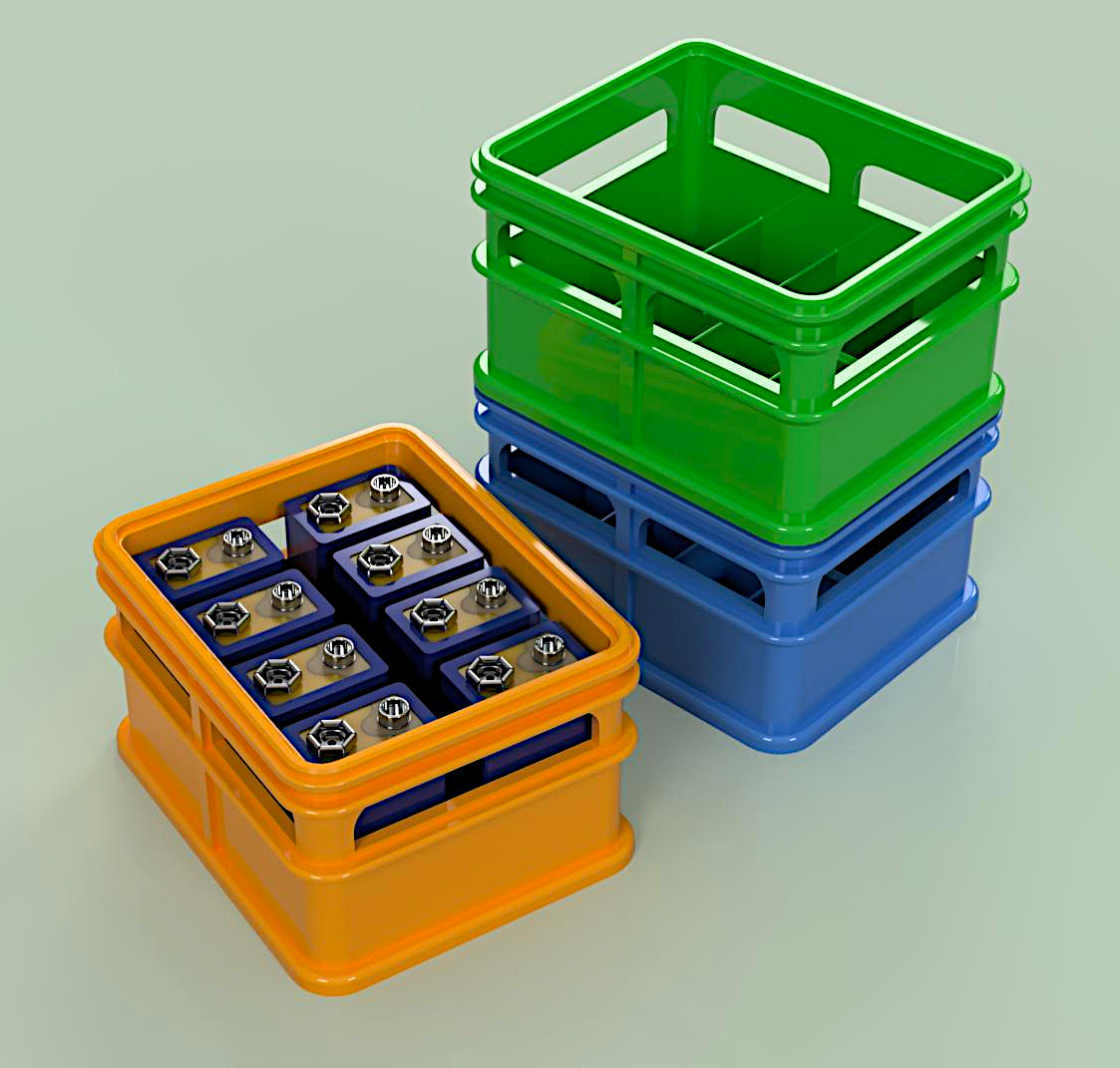 Stackable PP3 9V Battery Beer Crate
