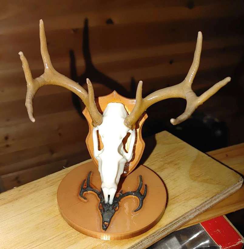 Deer skull pen holder