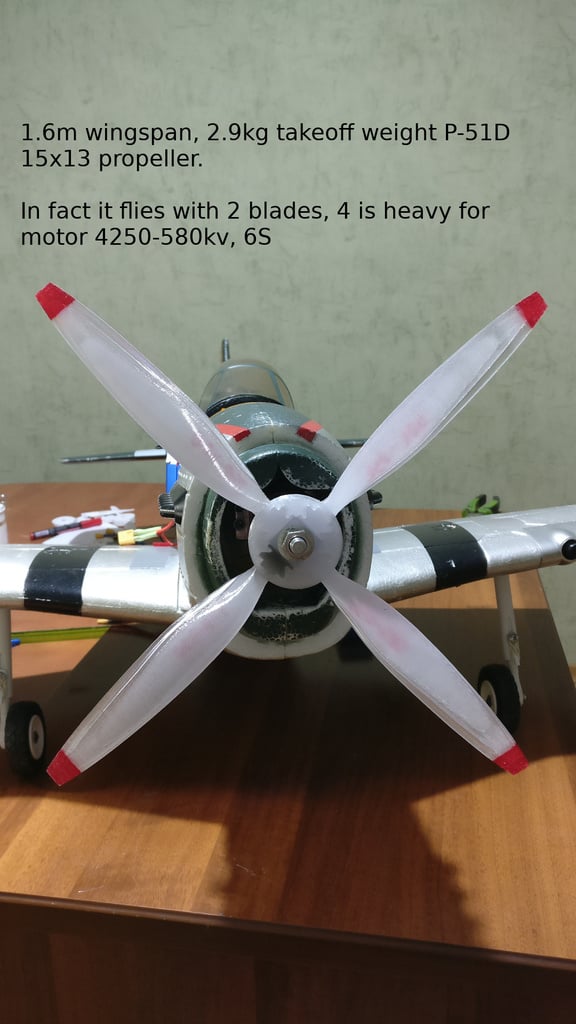 Parametric propeller for RC airplane