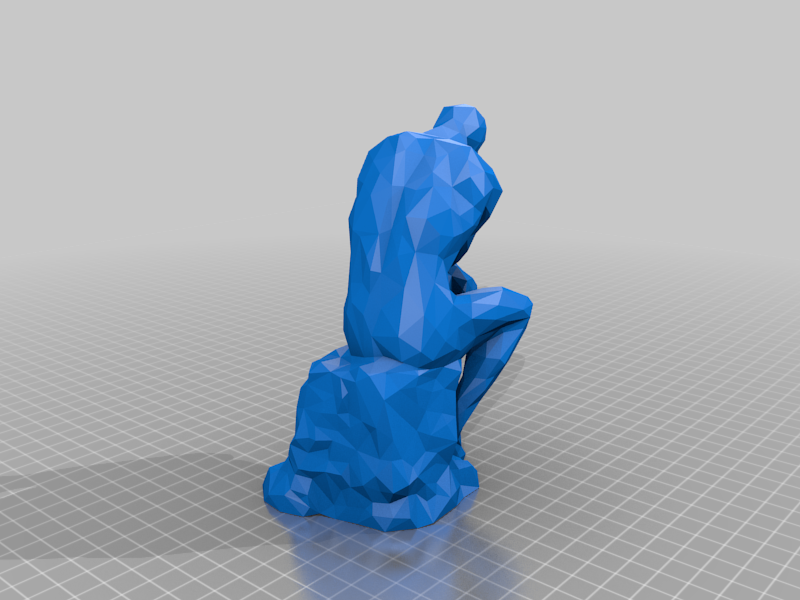 The Thinker Low-Poly Style
