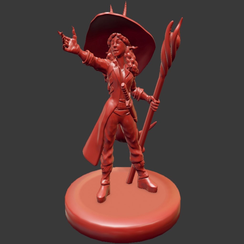 Tiefling Warlock Girl Miniature