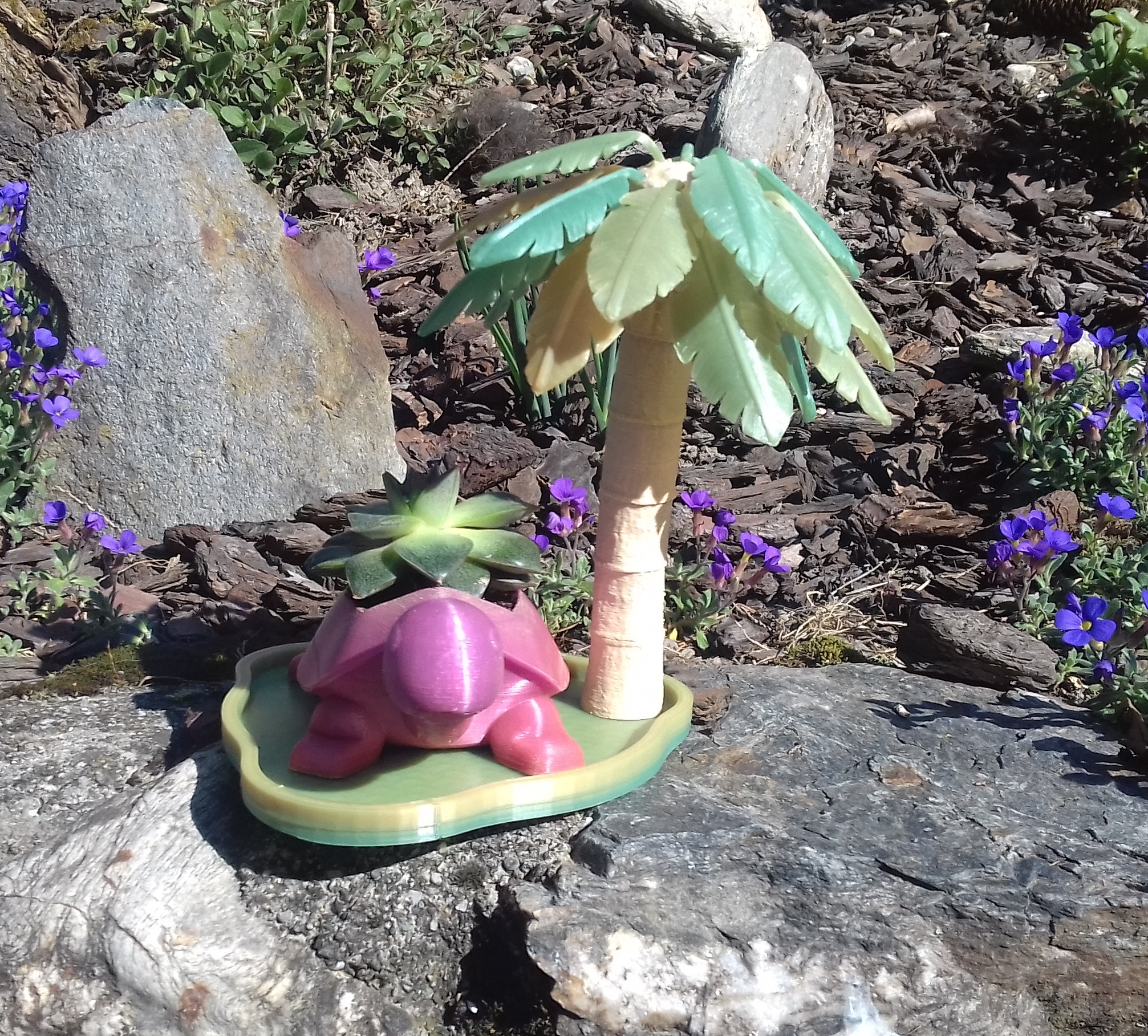 base for mix turtle planter and Palm Tree