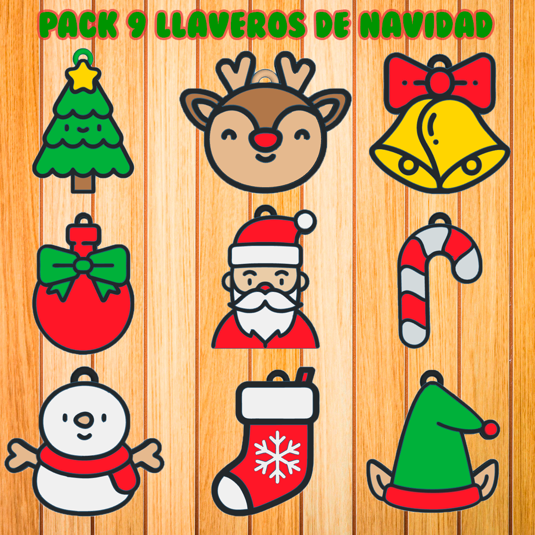 PACK LLAVEROS " NAVIDAD " - KEY CHAIN - NAVIDEÑO