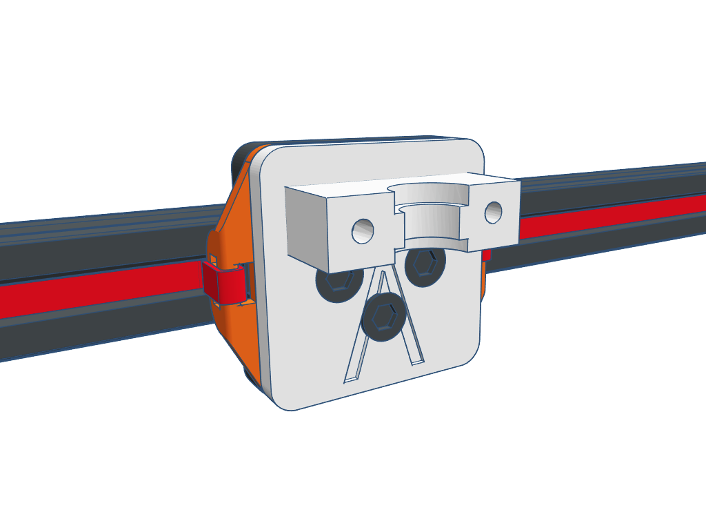 Mini V Gantry adapter for E3D V6 Bowden MODULAR X Carriage V4