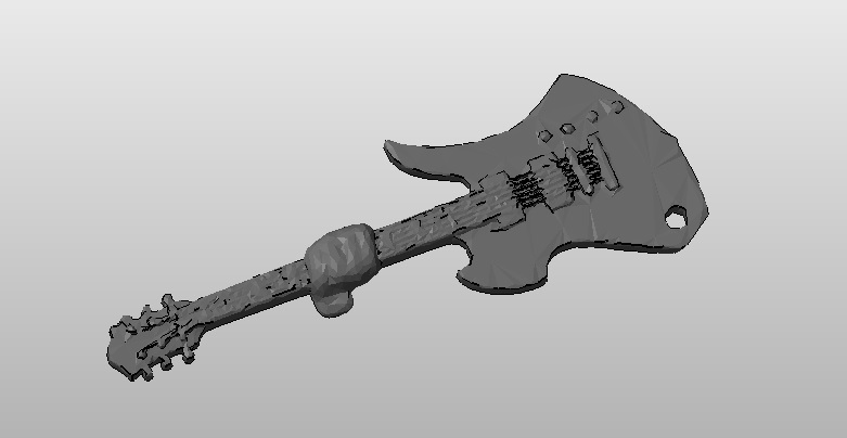 Death Metal Rocktapus Just The Guitar To Print Flat on Its back Seperately and then Glue Onto Rocktapus